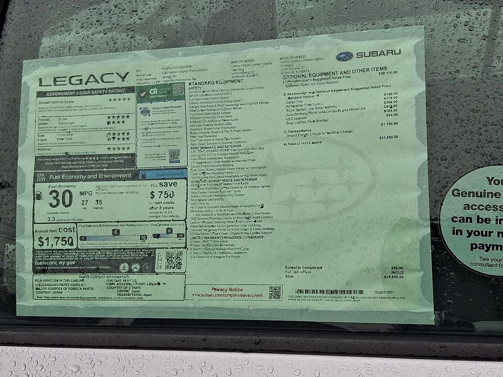 2025 Subaru Legacy Premium