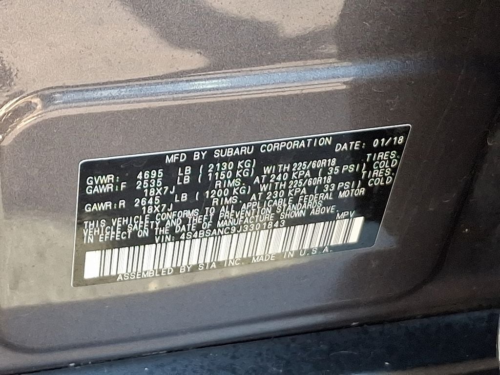 2018 Subaru Outback 2.5i Limited