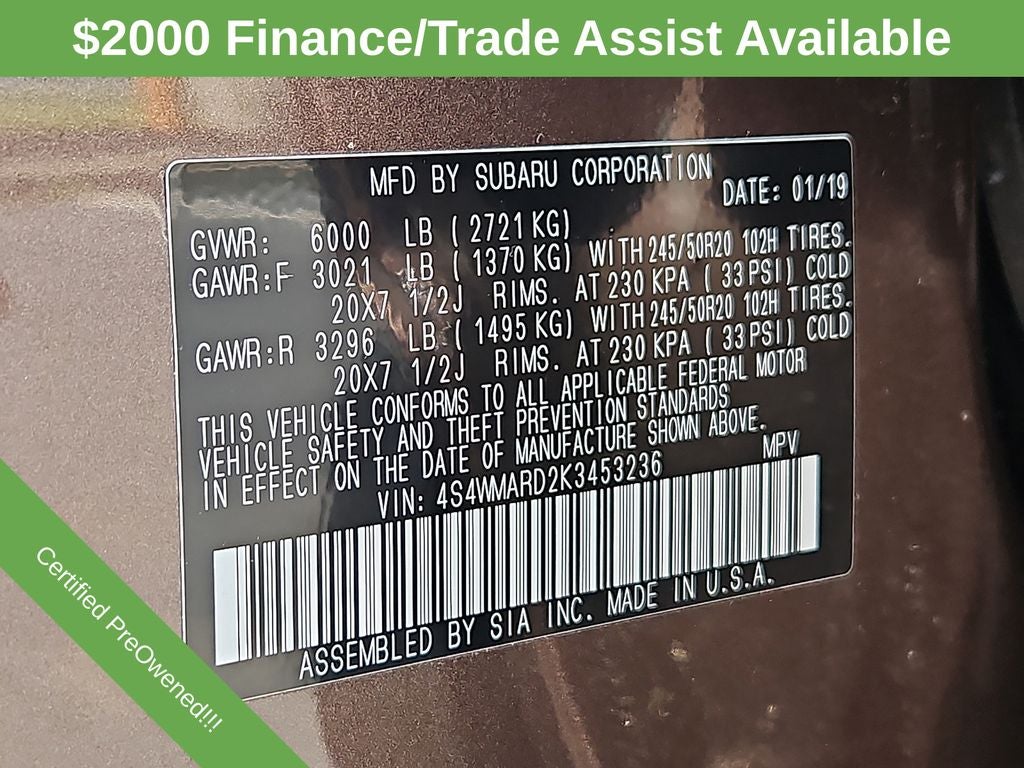 2019 Subaru Ascent Touring